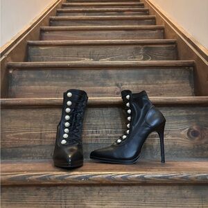 Pearl and black heels size 6.5